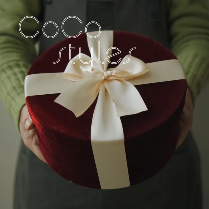 Cocostyles bespoke роскошный бархатный твердый переплет круг Подарочная коробка для жениха и свадебный подарок подружки невесты коробка