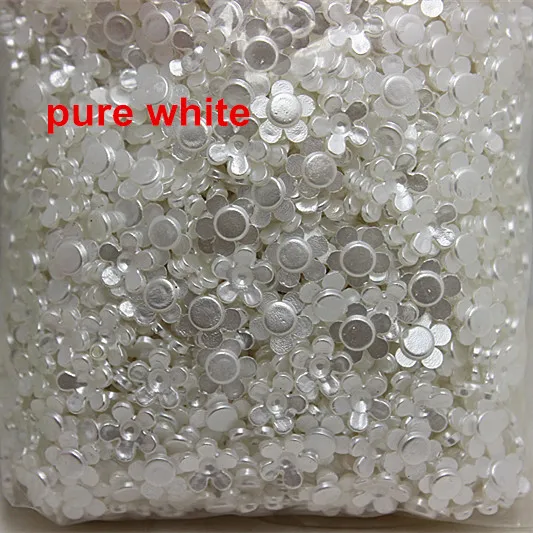 2000 шт./лот 8 мм flatback ABS смолы цветы жемчуга для diy скрапбукинга VA13 | Дом и сад