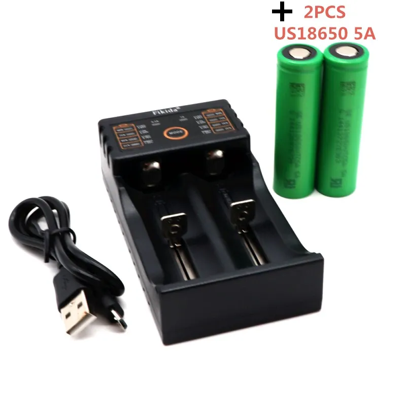 Fikida VTC5A 3,7 V 2600 mah 18650 батарея для sony VTC5A 35A Игрушки Инструменты фонарик батарея+ F2 Смарт зарядное устройство - Цвет: Синий