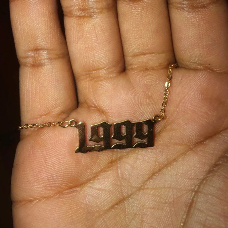 Заказное старинное английское ожерелье с цифрами персонализированное для дня