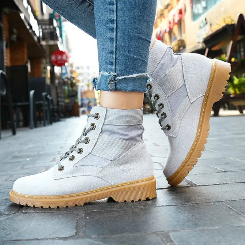 Зимние дизайнерские зимние ботинки женские теплые Martin со шнуровкой