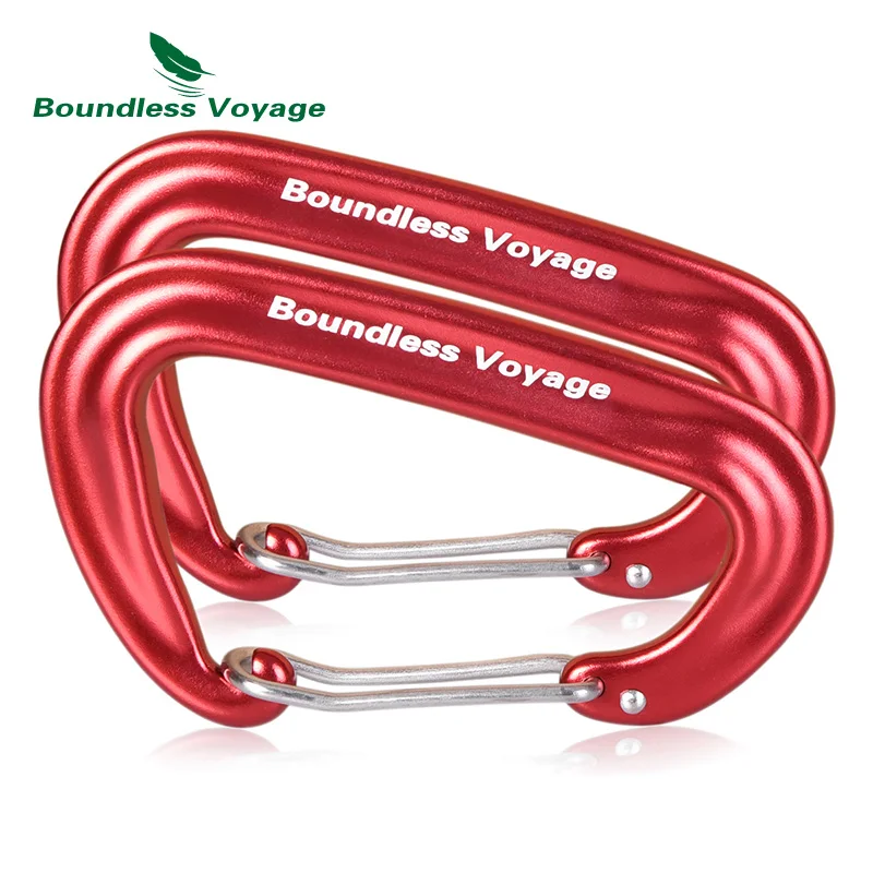 Red- 2 pcs Безграничные вояжи карабины 12KN алюминиевые карабины из сплава сверхмощные зажимы Блокировка Сильный крюк для гамаков Пешие прогулки альпинизмом - Цвет: Red- 2 pcs