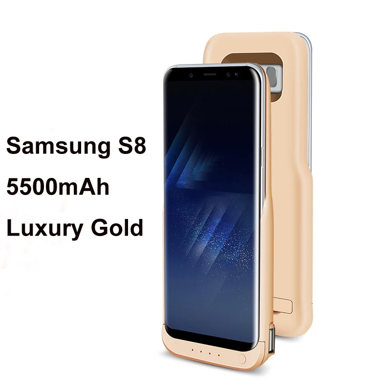 Gold for S8 JLW 5500 мАч Перезаряжаемые Мощность банк зажим Батарея Зарядное устройство чехол для samsung S8 резервный внешний Батарея Зарядное устройство чехол для Galaxy S8 - Цвет: Gold for S8