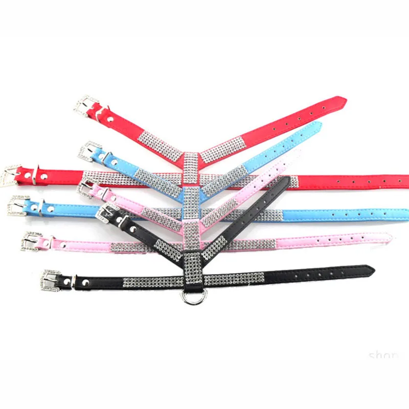 Ошейник стразы из искусственной кожи с украшениями для щенков маленьких собак