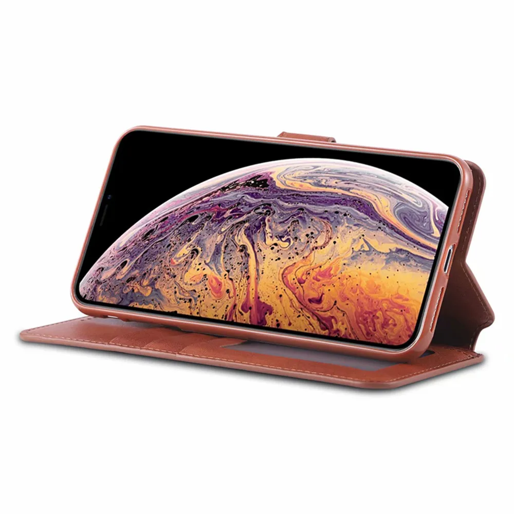 Кожаный магнитный чехол-бумажник AZNS для apple iPhone Xs Max Xr X 8 7 6S Plus, роскошный винтажный Чехол-кошелек с отделением для карт