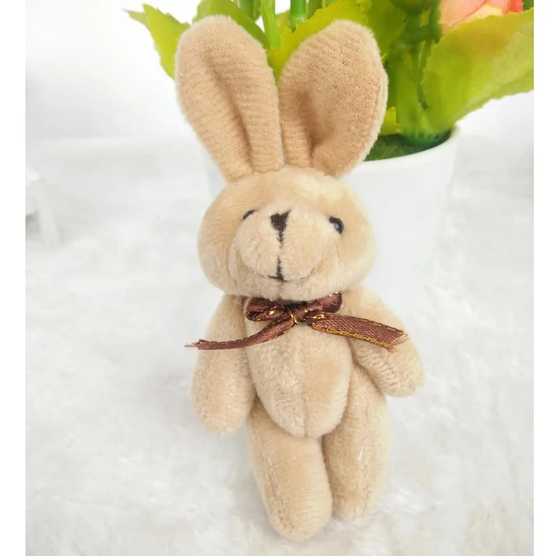 Мини кролик мягкие плюшевые игрушки 11 см маленький с галстуком бабочкой подвеска