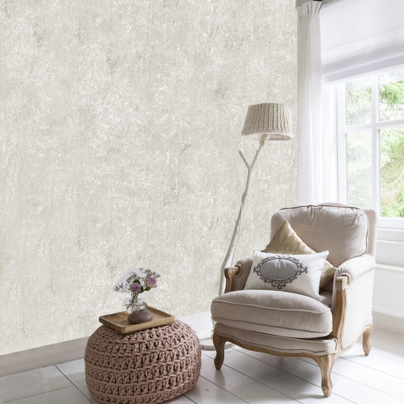 

PAYSOTA Simple Plain Retro Nonwovens Wallpaper Bedroom Living room TV Background Wall Paper Roll