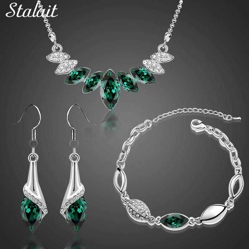 Комплект из колье серёг и браслета серебристого цвета|bracelets necklaces earrings|pendant jewelry