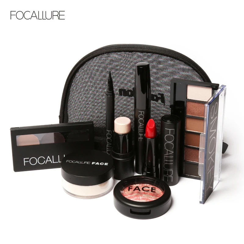 

FOCALLURE Makup Tool Kit 8 PCS Must Have Cosmetics Including Eyeshadow Matte Lipstick With Foundation Eyeliner Makeup Set