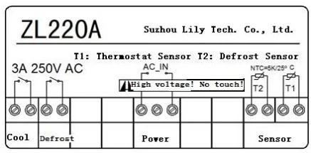 ZL-220A 220 В Цифровой Регулятор Температуры Cold Storage Controller Термопары-40 to120 Степени 114*45