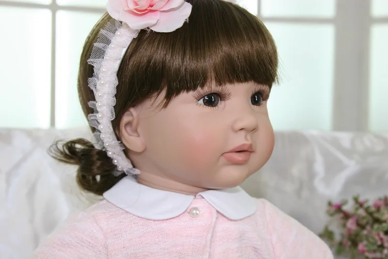24&quot 60cm Realistic Soft Silicone Reborn Baby Smile Girl Dolls Lifelike Newborn Doll Gift Bonecas Babies Toys | Игрушки и хобби