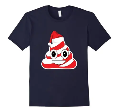 Candy Cane Poop футболка с эмодзи Забавный Рождественский Санта-Тей летние футболки