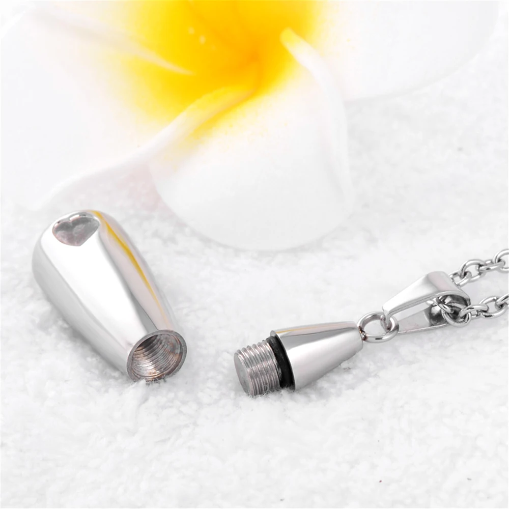 Полые сердца пепел Keepsake ожерелье с кремационной урной нержавеющей стали слеза