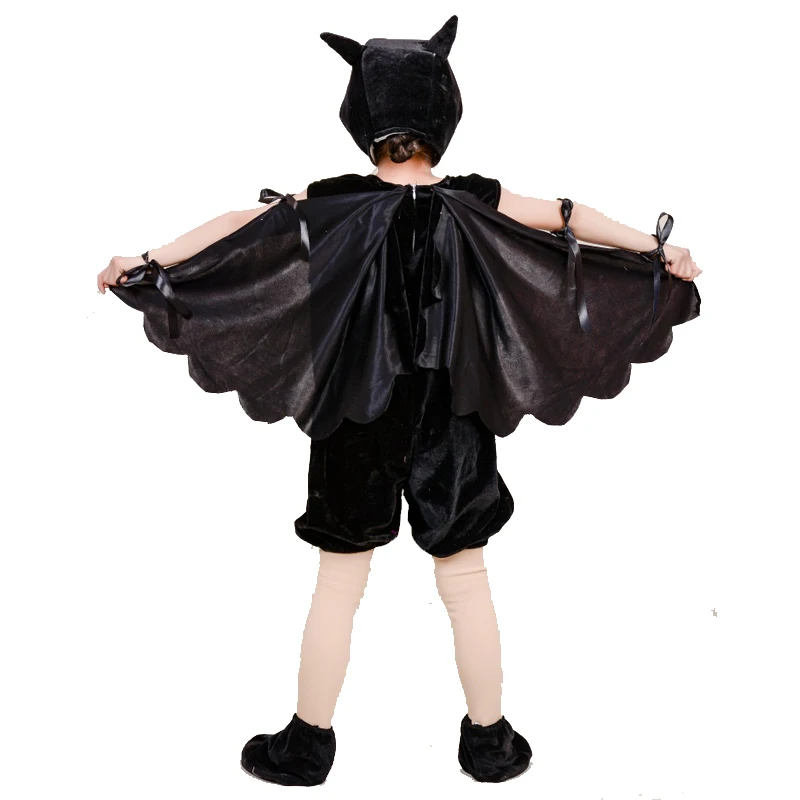 Children Black Crow Owl Costume Genuine Disguise Halloween Kids Animals Performance Cosplay Carnival Party Dress-up Jumpsuit |