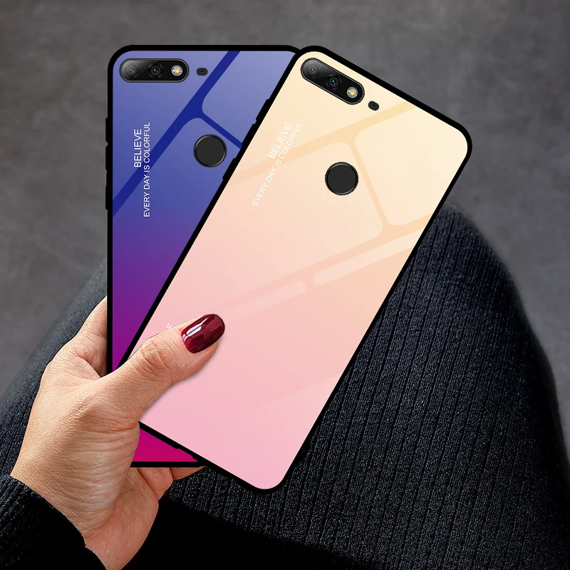 Для huawei Honor 7A ру 5,45 7A Pro 7C Pro 5,99 чехол градиент закаленное Стекло чехол для Honor 7A 7C 8X9X20 Pro 10 9 Lite 10i 20i