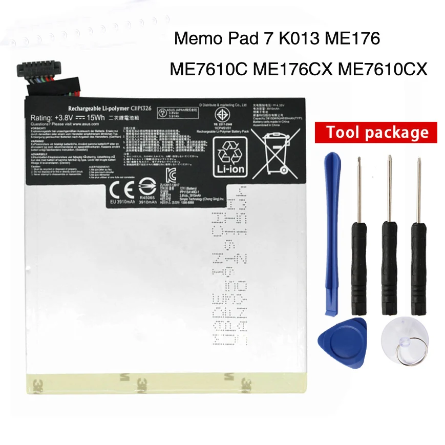Оригинальный аккумулятор большой емкости C11P1326 для ASUS MeMo pad 7 K013 ME176 ME7610C ME7610CX ME176C