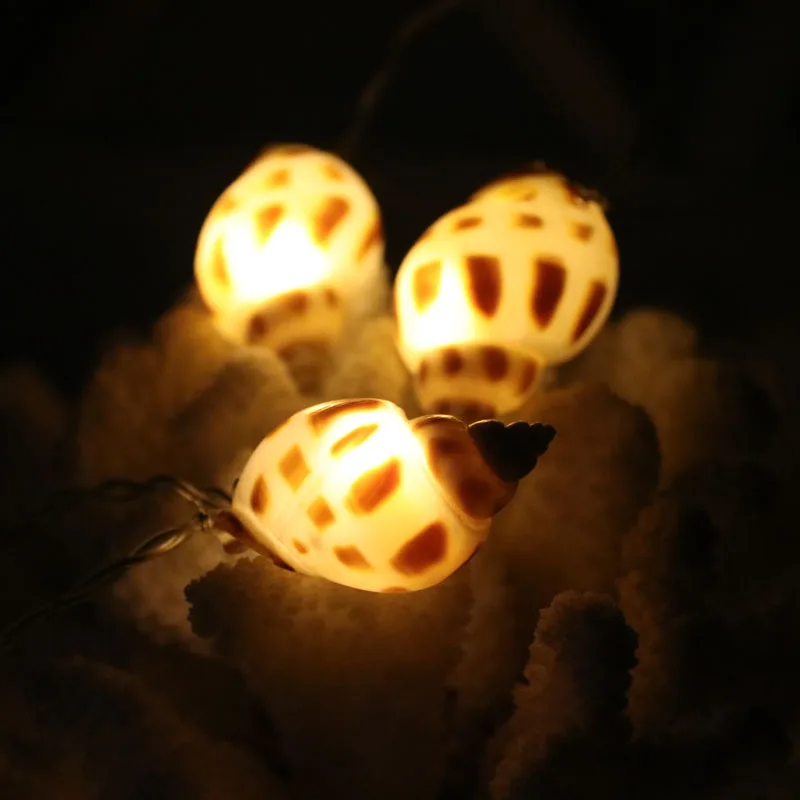 

Free Shipping(1pcs/lot)Shell LED Light String Natural Shell Beach Wedding & Christmas Decor Handmade Craft Party Supplies
