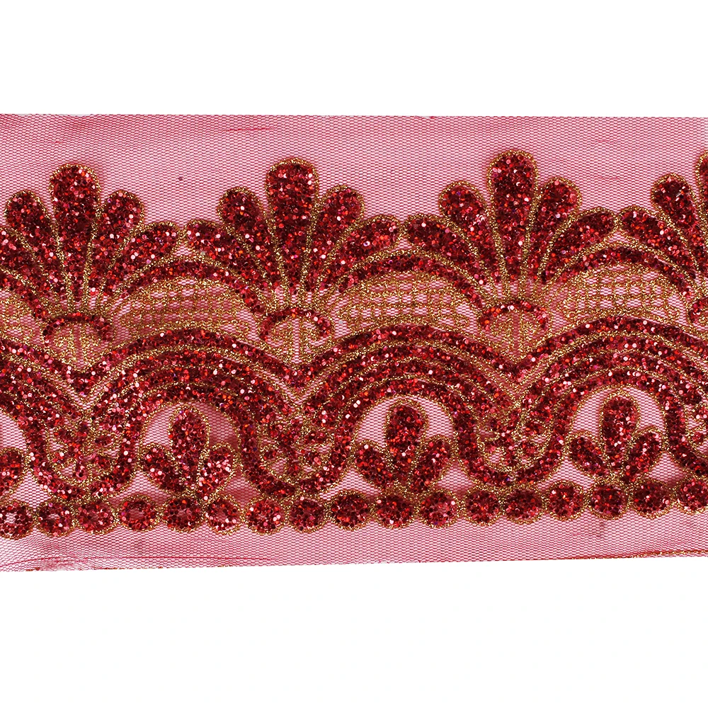 20 ярдов бусины блестки цветок отделка сетка кружевная лента шнур ткань украшение