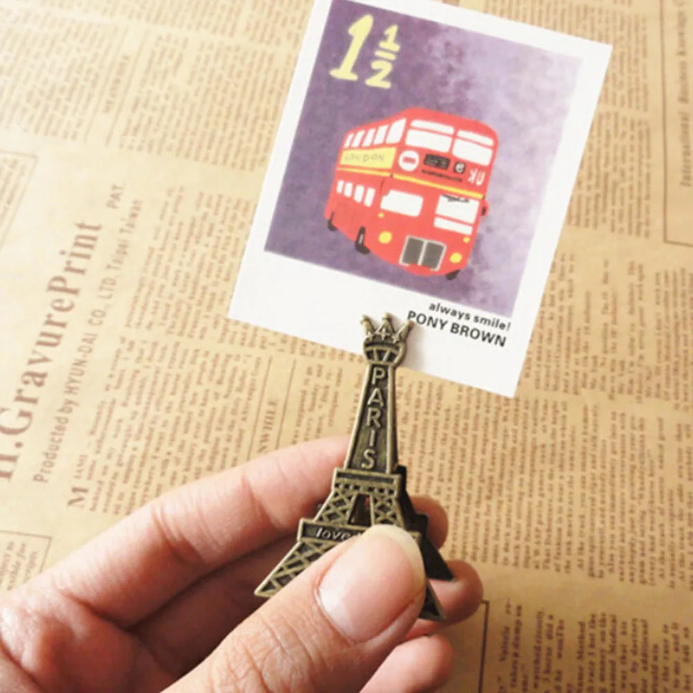 

1PC Effiel Tower Paris Metal Memo Paper Clips for Message Decoration Photo Office Supplies Accessories