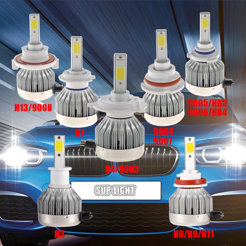 Комплект светодиодных ламп Все в одном COB комплект с дальним/ближним лучом H7 H11 9005