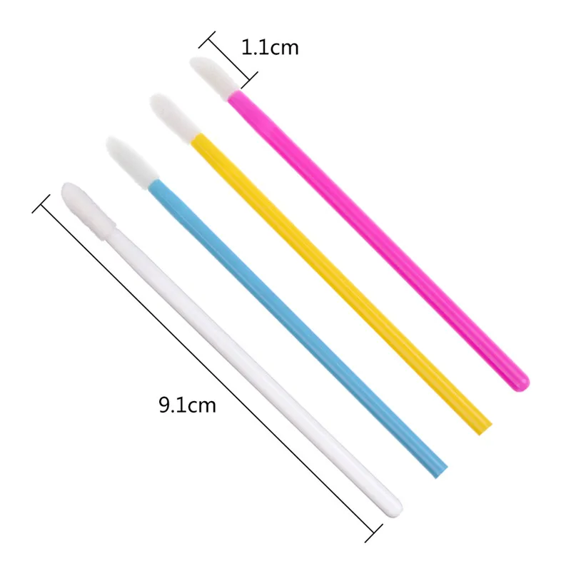 50Pcs/Pack Disposable Lip Brush Kit Flurry Head Eyelash Cosmetics Make Up Tools Lipstick Gloss Wands Applicator 4Colors | Красота и