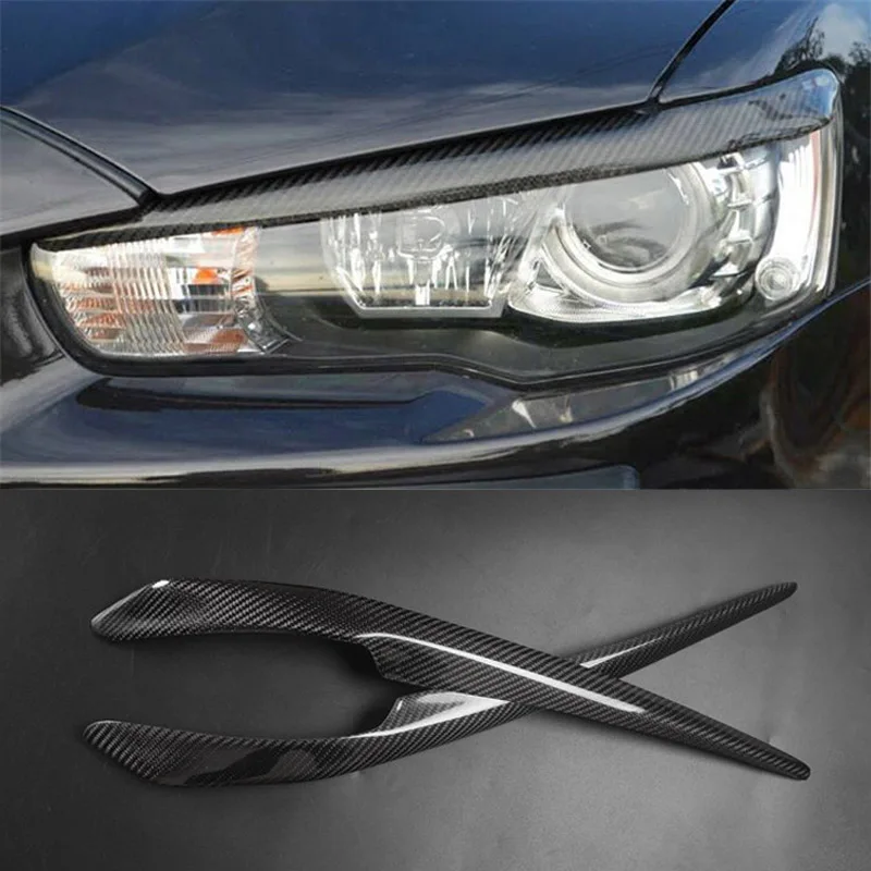 Наклейка для передней фары из углеродного волокна Mitsubishi Lancer ex 2009 2013|Наклейки на