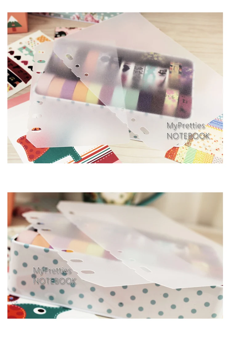 MyPretties канцелярские PP пластмассы доска 2 шт A5 A6 вкладыши для Организатор Тетрадь 6 отверстий связующего планировщик для защиты внутренней документы