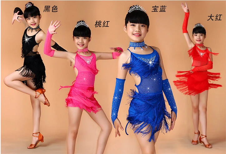 Женское платье для латиноамериканских танцев синее розовое черное красное
