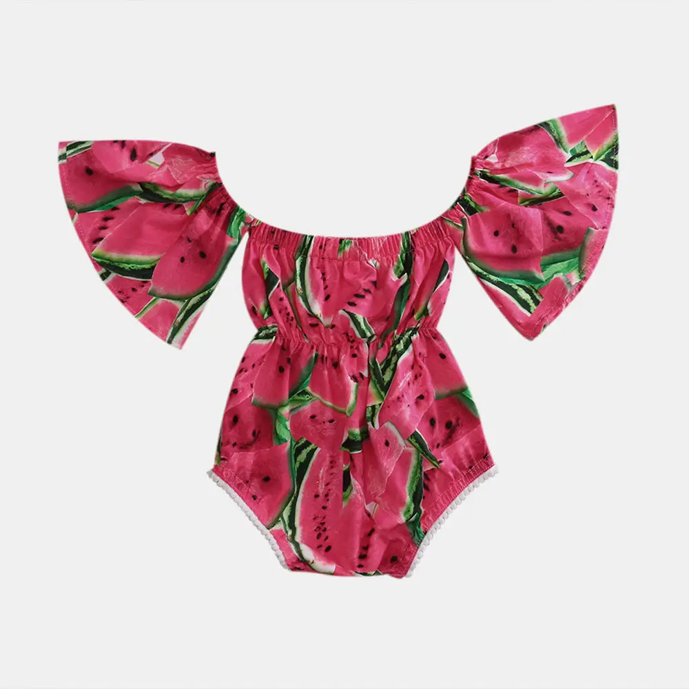 Комбинезон в цветочек с рюшами для новорожденных девочек Модный милый комплект