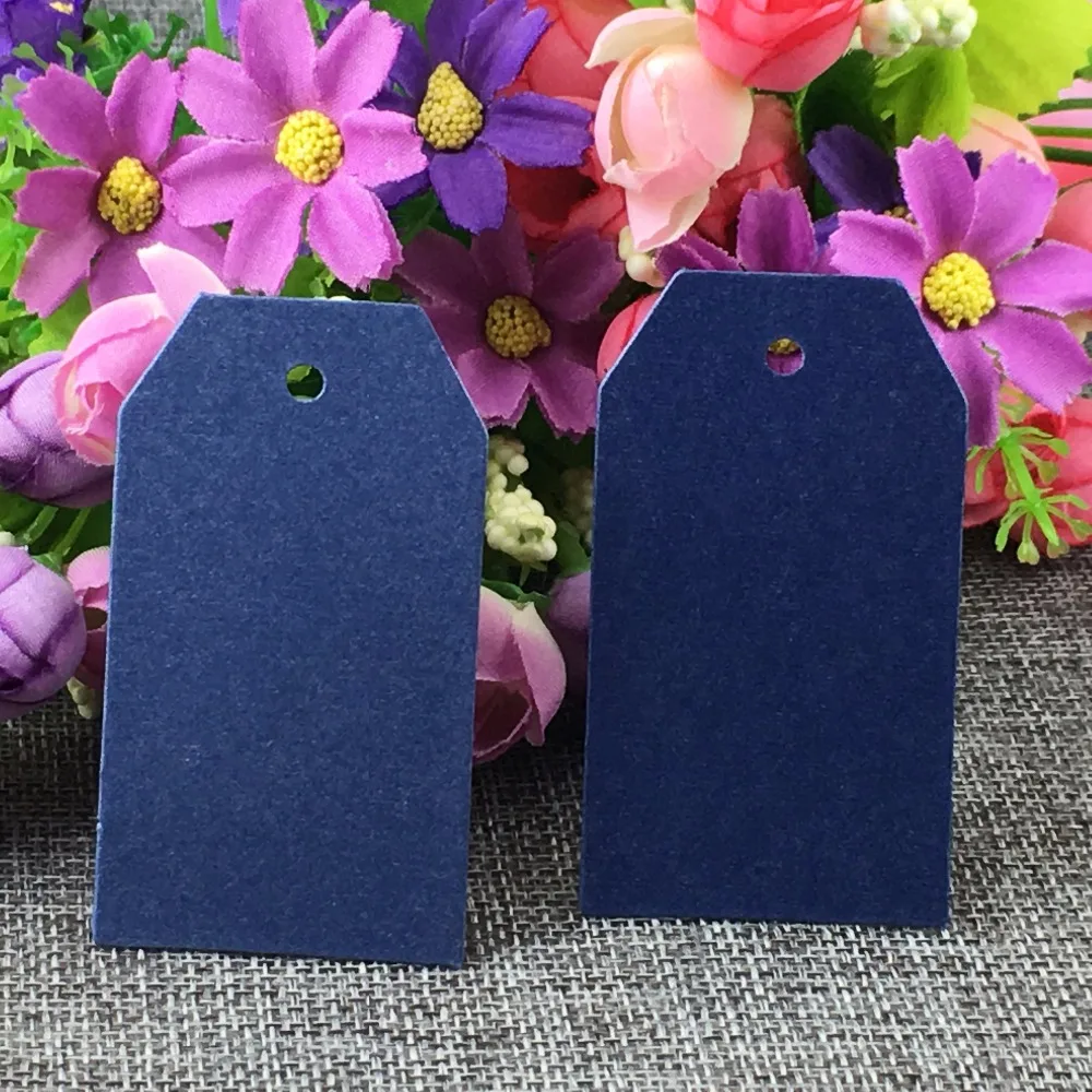 100 шт./лот 7*4 см крафт бумага ювелирные изделия ценники угол семь цветов Крафт