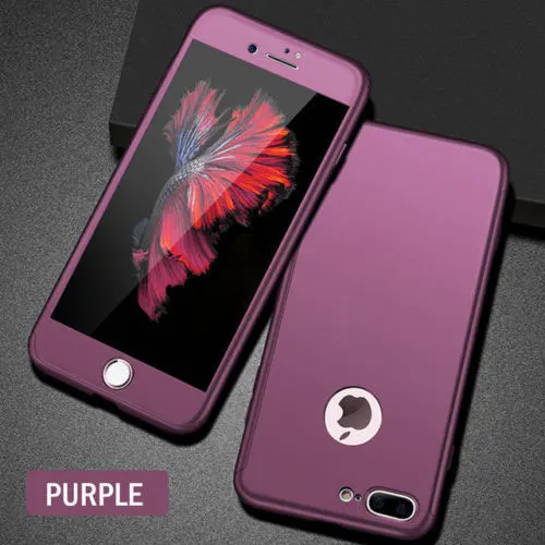 Фиолетовый NCSW Роскошный 360 полный защитный чехол для телефона для iPhone 11 Pro XS MAX XR X Coque чехол для iPhone 6 6s 7 8 Plus чехол 5S крышка стекло - Цвет: Фиолетовый