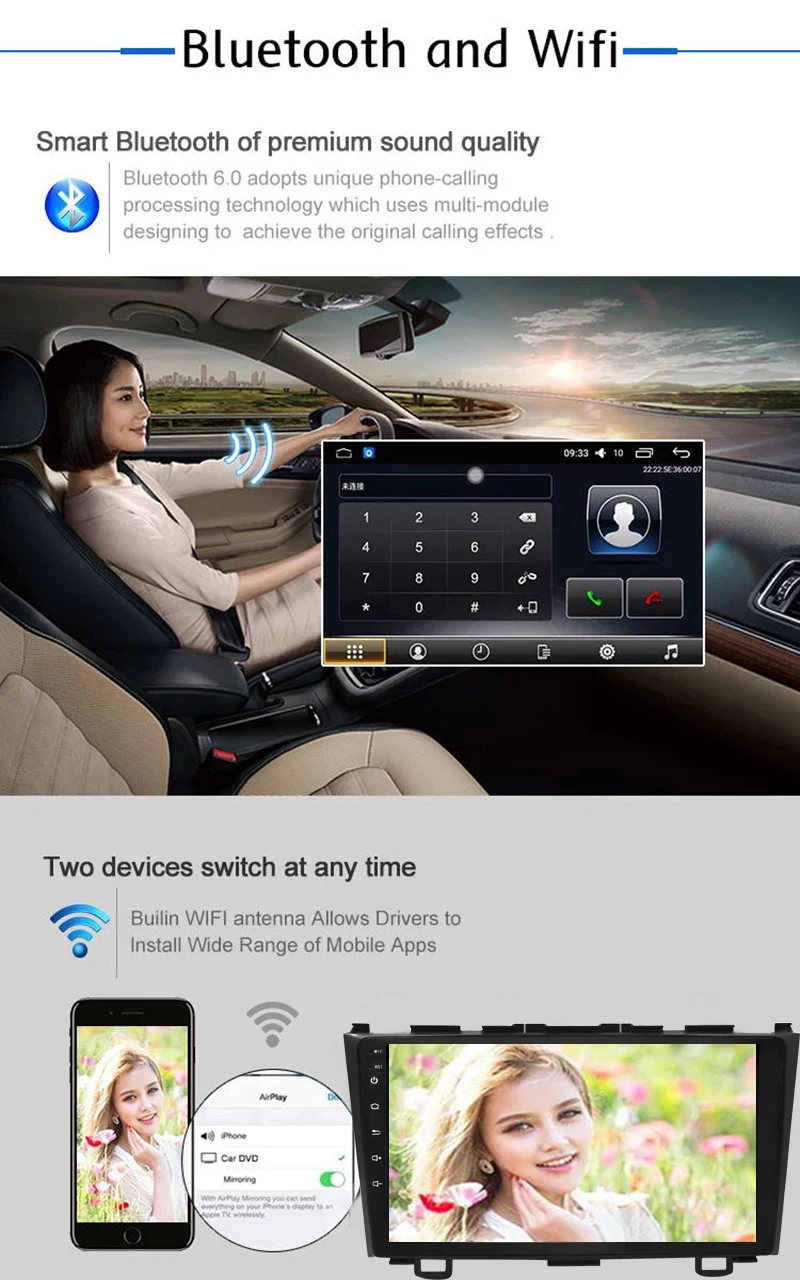 Android 7 1 Din Автомобильный мультимедийный dvd плеер для Honda CRV 2007 2011 GPS навигационная