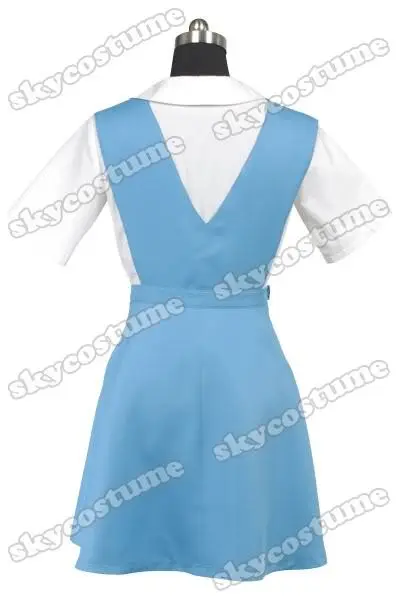 Женский костюм для косплея летняя школьная форма Ева Короткое синее платье