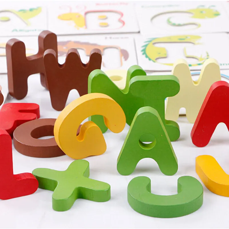 

Wooden Puzzle Games 3D Puzzle Early Animal Alphabet Letters Puzzle Educational Toddler Toy For Children 2018 ME3164H