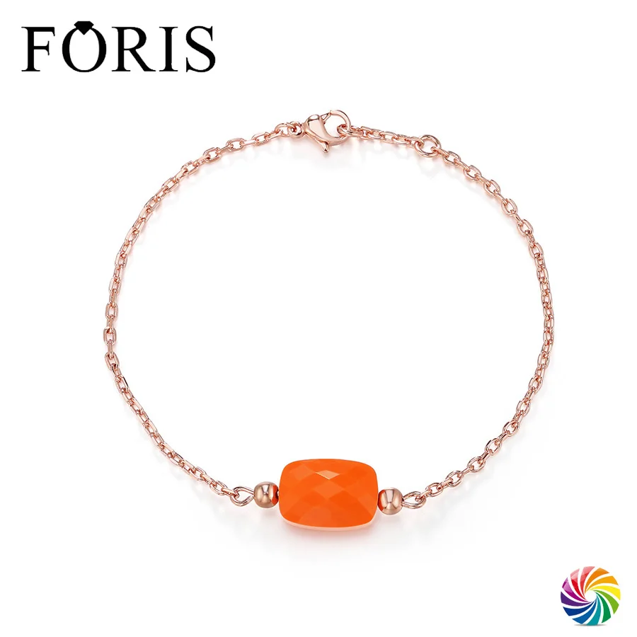 FORIS 6 цветов модные ювелирные изделия розовое золото Хрустальный Браслет для