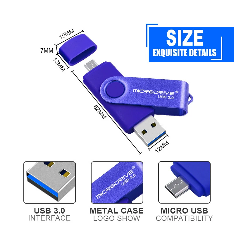 32 ГБ флеш накопитель USB 3 0 OTG Micro Usb U диск Флешка карта памяти для Android телефона