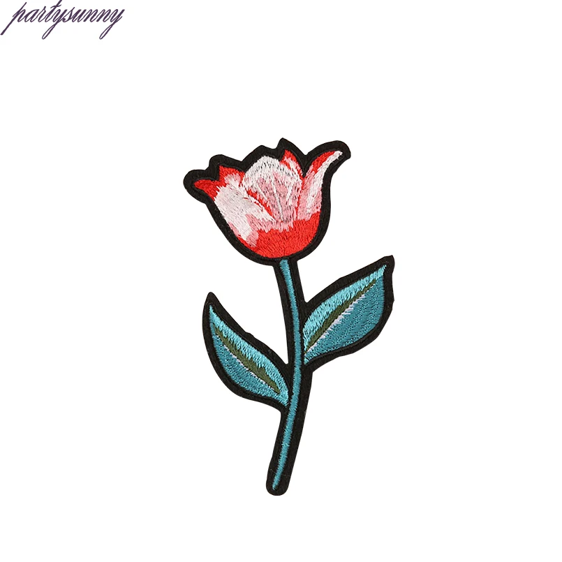 PF Полоса Роза Патч Птица Цветок Вышивка Термо-клей Одежда Патчи Наклейки для