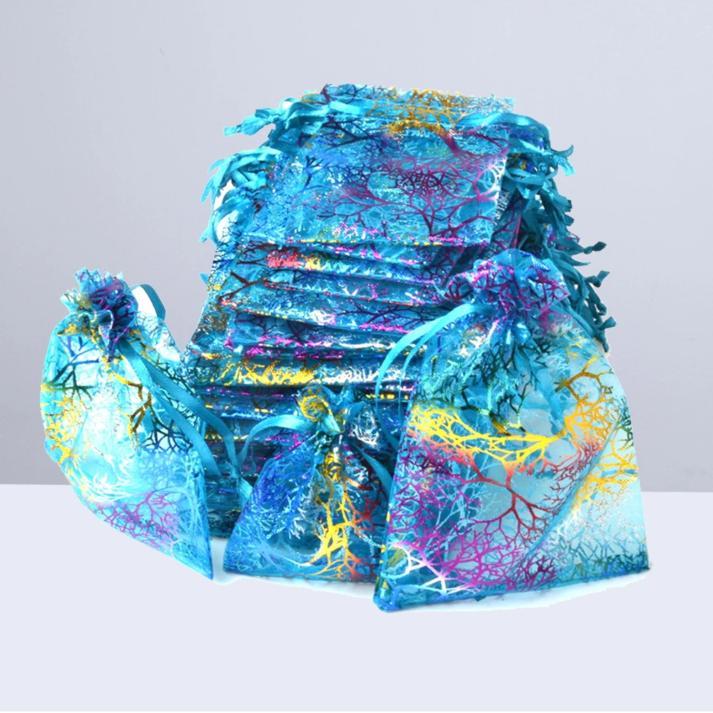 20 шт. Ювелирное кольцо на шнурке сумка для хранения с позолоченным коралловым