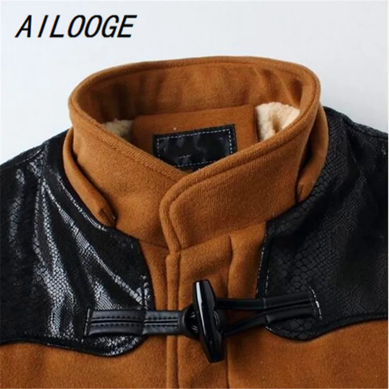 AILOOGE новинка брендовые модные мужские длинные флисовые тренчи с капюшоном и