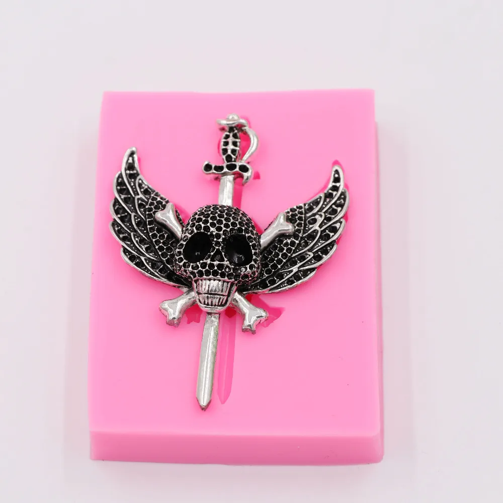 Хэллоуин Череп Крылья торт десерт декоративные Силиконовые формы ручной работы