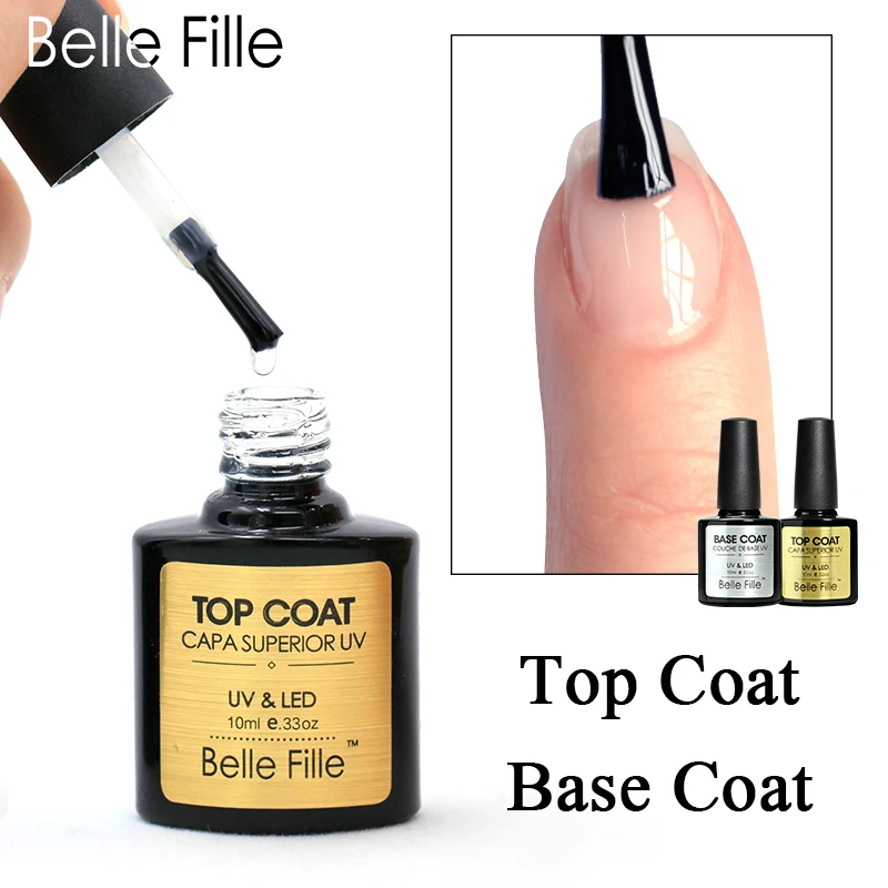 Belle Fille основа и верхнее покрытие гель лак для ногтей 10 мл вымачивать праймер