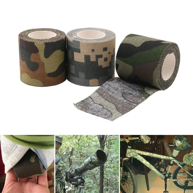 

Self-adhesive Non-woven Camouflage Cohesive Camping Hunting Camo Stealth Tape 5M