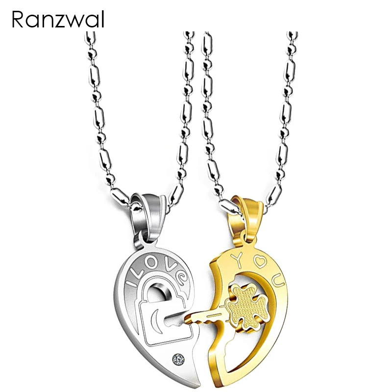 Романтические Подвески Ranzwal в форме половины сердца из нержавеющей стали