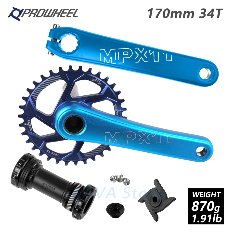 170 Blue 34T and BB MTB велосипед для горного велосипеда костюм с каретка BB 170/175 мм узкая широкая цепь из колец цепь 30/32/34/36/38T Crank Звездочка для SRAM GXP - Цвет: 170 Blue 34T and BB