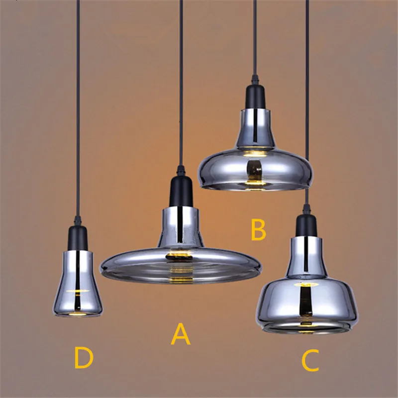 Светодиодные современные подвесные светильники со стеклянным абажуром