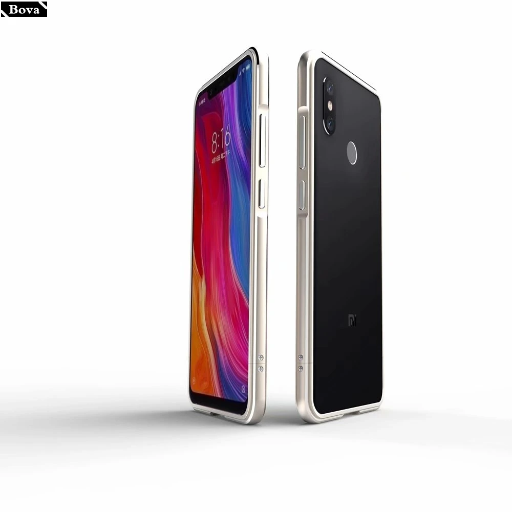 for fundas Xiaomi Mi8 Case Luxury Deluxe Ultra Thin aluminum Bumper For Xiaomi Mi8 6.21" Case+ 2 Film(1 Front+1 Rear