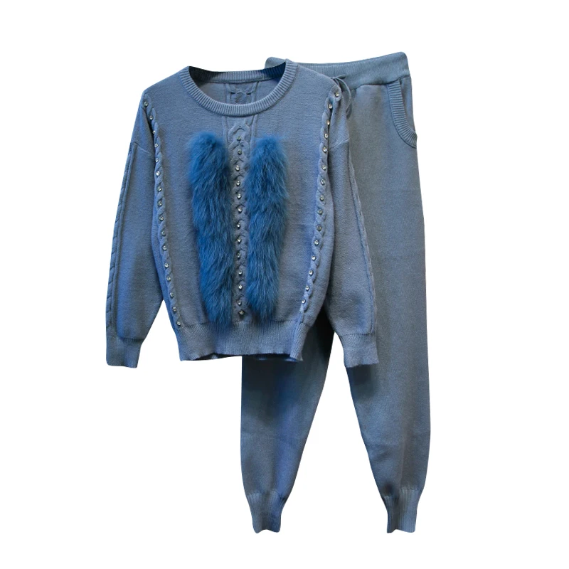 Женский комплект из 2 предметов ALPHALMODA свитер с длинными рукавами и штаны шипами