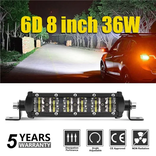 6D 36W Dual rows CO LIGHT 6D светодиодный рабочий свет бар 30 Вт 36 Вт комбинированный светодиодная балка для внедорожников свет для мотоцикла Лодка 4WD 4x4 грузовик ATV авто Вождение работа лампа - Цвет: 6D 36W Dual rows