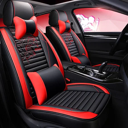 Универсальный кожаный чехол для сиденья автомобиля Renault CAPTUR clio 1 2 3 4 CLIO Grandtour duster fluence KADJAR koleos - Название цвета: Red Luxury