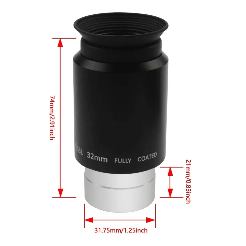 CELESTRON 1,2", маленького размера, круглой формы с диаметром 32 мм Plossl окуляр астрономического телескопа PL, маленького размера, круглой формы с диаметром 32 мм 31,7 мм телефото окуляра 4-Элемент Plossl дизайн